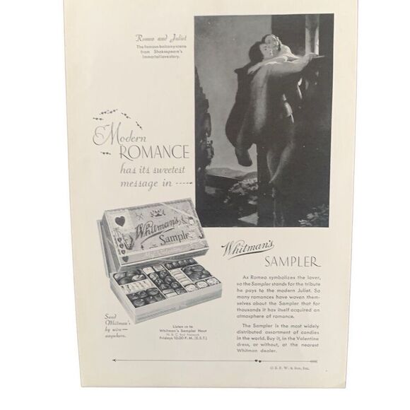 Vintage 1932 Whitman’s Sampler Modern Romance Ad Advertisement - Picture 4 of 4